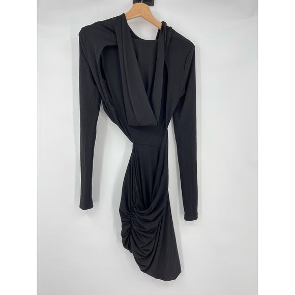 A VINTAGE FIT | Hooded Cut Out Dress in Black Mini Gothic Backless S - Picture 5 of 15